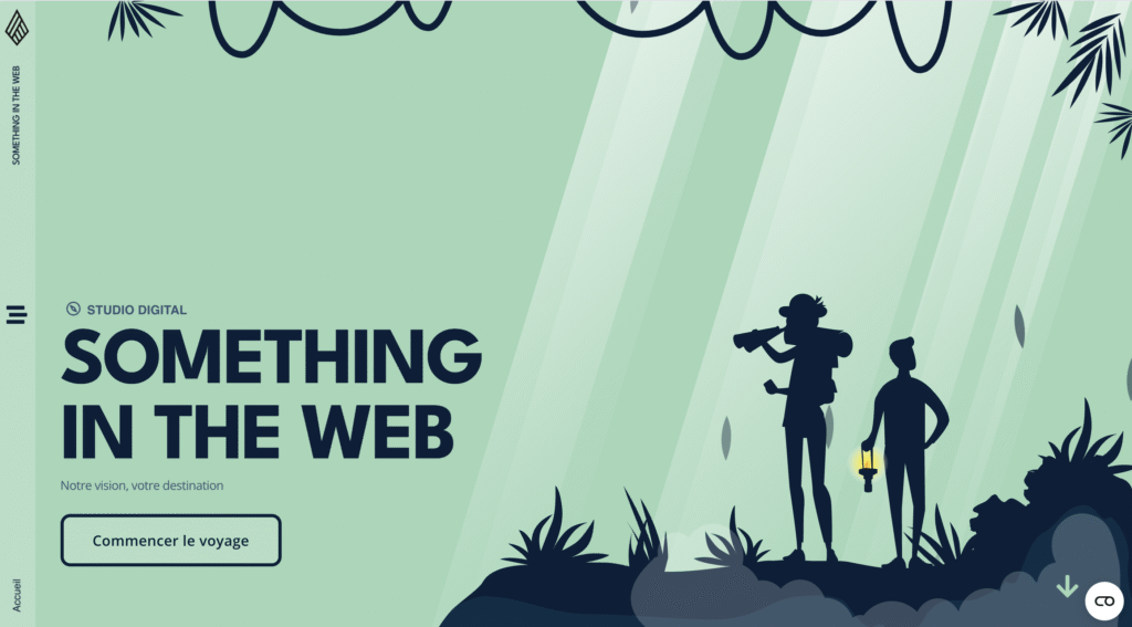 Page d'accueil du site Something in the Web créé avec WordPress et Elementor.